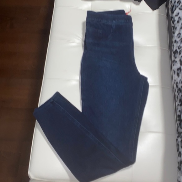 Spanx Jeggings Jeans Navy Blue Stretchy Skinny M - Picture 4 of 8